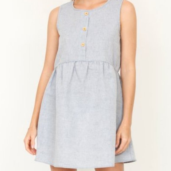 egs by éloges Blue Button-Front Tunic Top - Picture 1 of 16